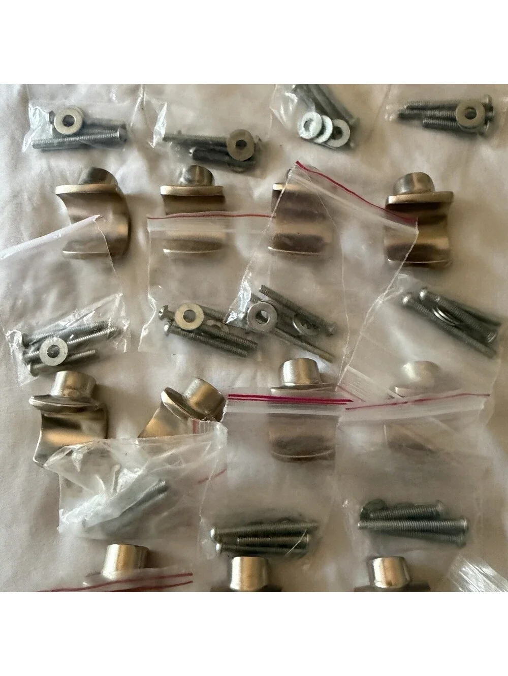 16 RH Antique Brass Finger Pulls - 11x1” 5x0.75” Edge Handles w/Screws, India